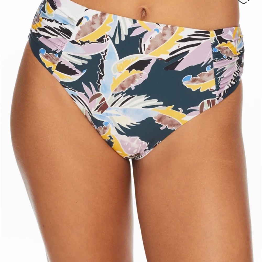 Ruched High-Waist Bikini Bottom